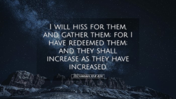 Picture 05 - Zechariah 10:8 ASV Desktop Wallpaper - I will hiss for them, and gather them; for I have - Desktop Bible Verse Wallpaper