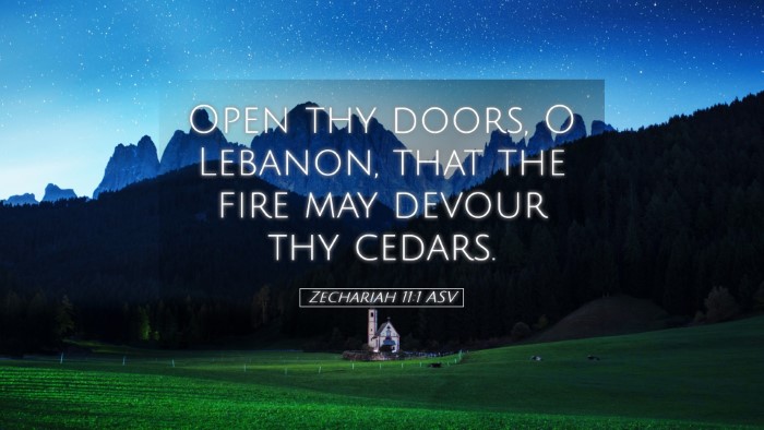 Picture 05 - Zechariah 11:1 ASV Desktop Wallpaper - Open thy doors, O Lebanon, that the fire may - Desktop Bible Verse Wallpaper