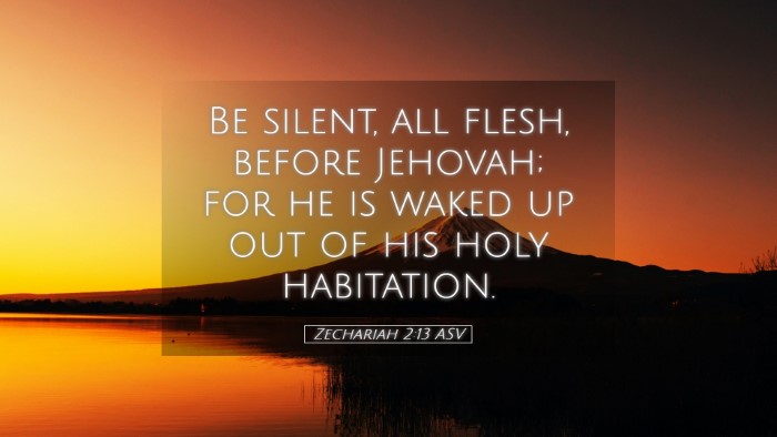 Picture 05 - Zechariah 2:13 ASV Desktop Wallpaper - Be silent, all flesh, before Jehovah; for he is - Desktop Bible Verse Wallpaper