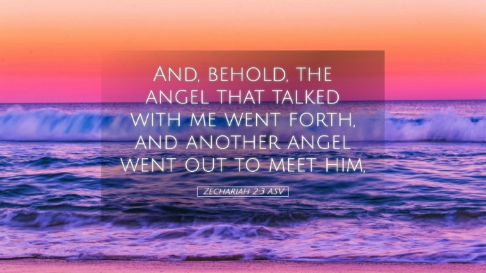 Picture 05 - Zechariah 2:3 ASV Desktop Wallpaper - And, behold, the angel that talked with me went - Desktop Bible Verse Wallpaper
