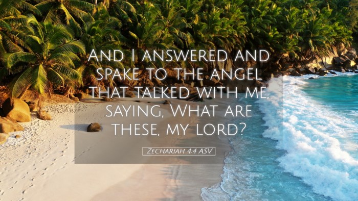 Picture 05 - Zechariah 4:4 ASV Desktop Wallpaper - And I answered and spake to the angel that talked - Desktop Bible Verse Wallpaper