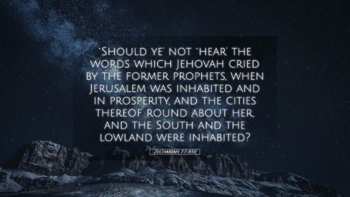 Picture 05 - Zechariah 7:7 ASV Desktop Wallpaper - `Should ye' not `hear' the words which Jehovah - Desktop Bible Verse Wallpaper