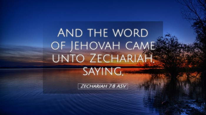 Picture 05 - Zechariah 7:8 ASV Desktop Wallpaper - And the word of Jehovah came unto Zechariah, - Desktop Bible Verse Wallpaper