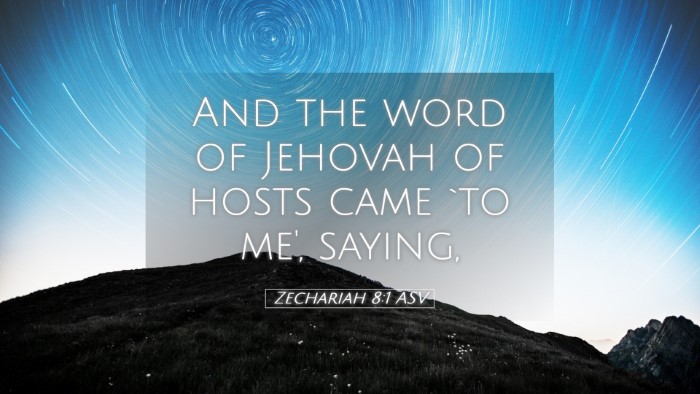 Picture 05 - Zechariah 8:1 ASV Desktop Wallpaper - And the word of Jehovah of hosts came `to me', - Desktop Bible Verse Wallpaper