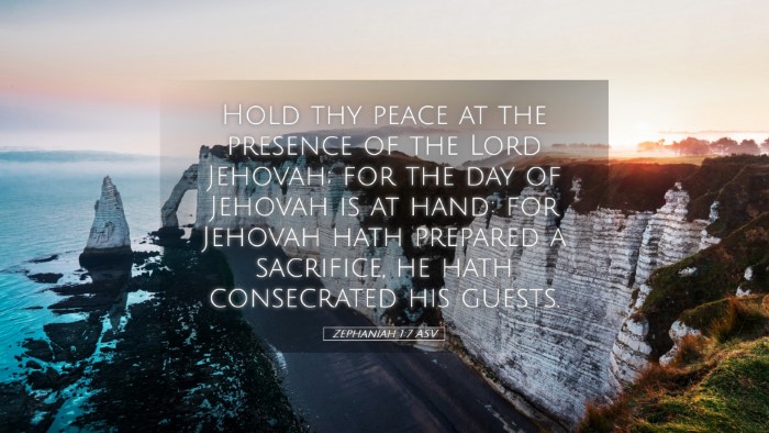 Picture 05 - Zephaniah 1:7 ASV Desktop Wallpaper - Hold thy peace at the presence of the Lord - Desktop Bible Verse Wallpaper