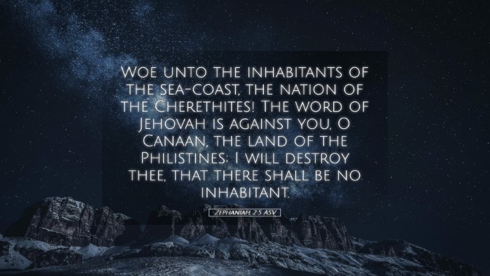 Picture 05 - Zephaniah 2:5 ASV Desktop Wallpaper - Woe unto the inhabitants of the sea-coast, the - Desktop Bible Verse Wallpaper
