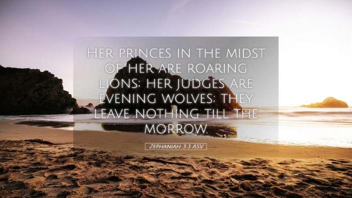 Picture 05 - Zephaniah 3:3 ASV Desktop Wallpaper - Her princes in the midst of her are roaring - Desktop Bible Verse Wallpaper