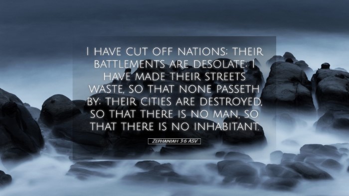 Picture 05 - Zephaniah 3:6 ASV Desktop Wallpaper - I have cut off nations; their battlements are - Desktop Bible Verse Wallpaper