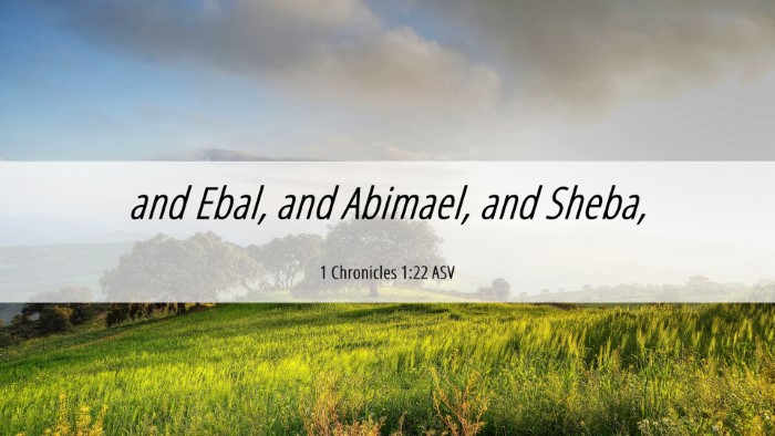 Picture 06 - 1 Chronicles 1:22 ASV Desktop Wallpaper - and Ebal, and Abimael, and - Desktop Bible Verse Wallpaper