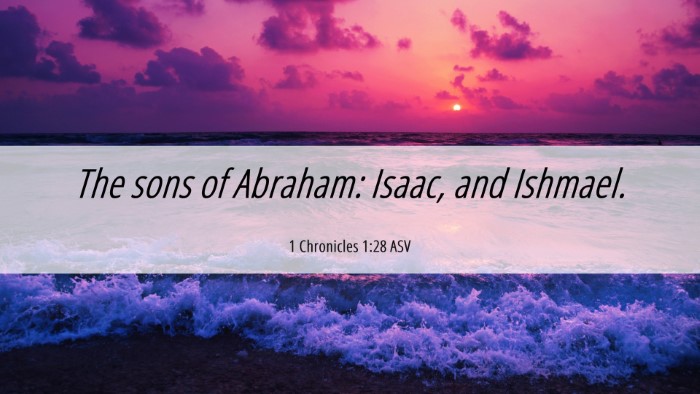 Picture 06 - 1 Chronicles 1:28 ASV Desktop Wallpaper - The sons of Abraham: Isaac, and - Desktop Bible Verse Wallpaper