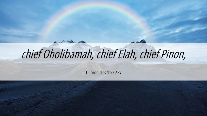 Picture 06 - 1 Chronicles 1:52 ASV Desktop Wallpaper - chief Oholibamah, chief Elah, chief - Desktop Bible Verse Wallpaper