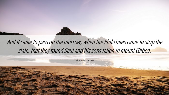 Picture 06 - 1 Chronicles 10:8 ASV Desktop Wallpaper - And it came to pass on the morrow, when the - Desktop Bible Verse Wallpaper