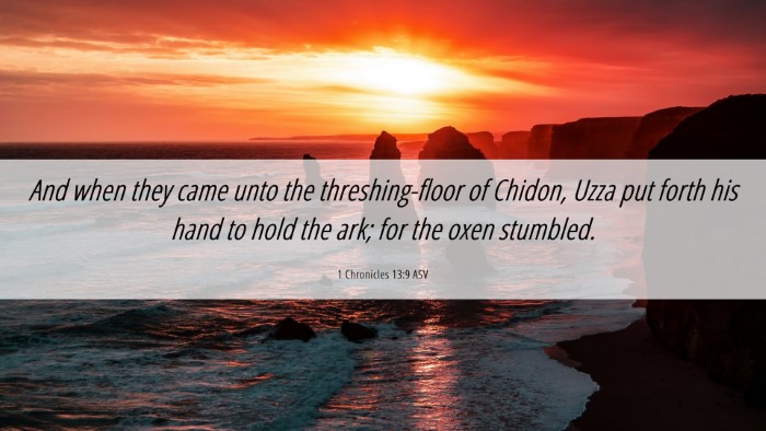Picture 06 - 1 Chronicles 13:9 ASV Desktop Wallpaper - And when they came unto the threshing-floor of - Desktop Bible Verse Wallpaper