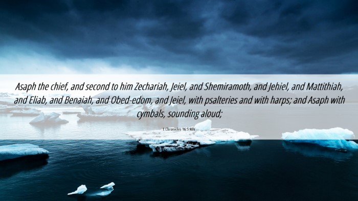 Picture 06 - 1 Chronicles 16:5 ASV Desktop Wallpaper - Asaph the chief, and second to him Zechariah, - Desktop Bible Verse Wallpaper