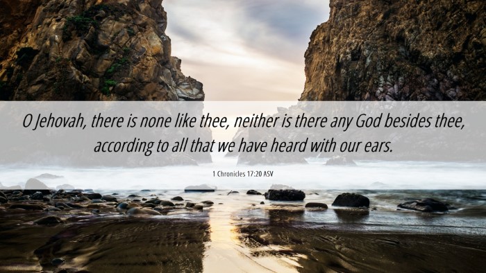 Picture 06 - 1 Chronicles 17:20 ASV Desktop Wallpaper - O Jehovah, there is none like thee, neither is - Desktop Bible Verse Wallpaper