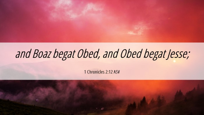 Picture 06 - 1 Chronicles 2:12 ASV Desktop Wallpaper - and Boaz begat Obed, and Obed begat - Desktop Bible Verse Wallpaper