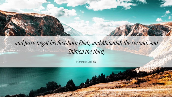 Picture 06 - 1 Chronicles 2:13 ASV Desktop Wallpaper - and Jesse begat his first-born Eliab, and - Desktop Bible Verse Wallpaper