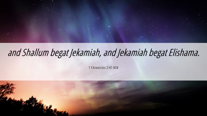 Picture 06 - 1 Chronicles 2:41 ASV Desktop Wallpaper - and Shallum begat Jekamiah, and Jekamiah begat - Desktop Bible Verse Wallpaper
