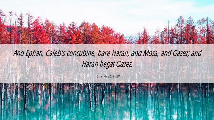 Picture 06 - 1 Chronicles 2:46 ASV Desktop Wallpaper - And Ephah, Caleb's concubine, bare Haran, and - Desktop Bible Verse Wallpaper