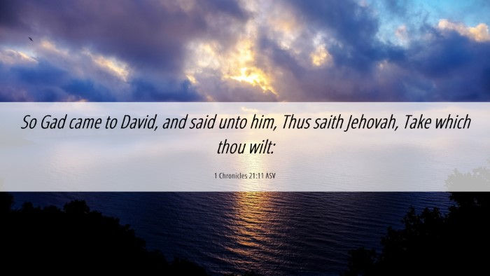 Picture 06 - 1 Chronicles 21:11 ASV Desktop Wallpaper - So Gad came to David, and said unto him, Thus - Desktop Bible Verse Wallpaper