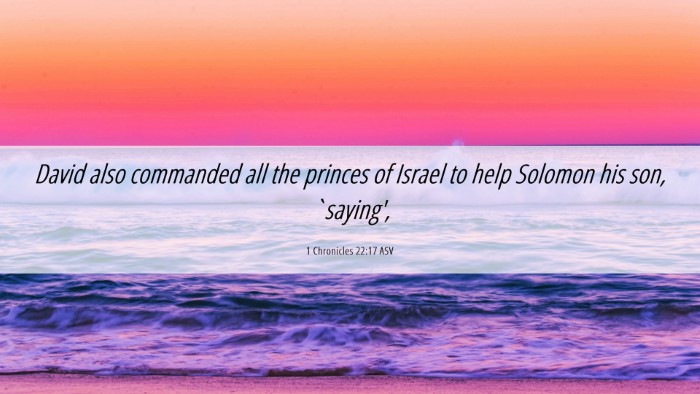 Picture 06 - 1 Chronicles 22:17 ASV Desktop Wallpaper - David also commanded all the princes of Israel to - Desktop Bible Verse Wallpaper