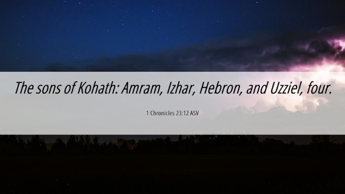 Picture 06 - 1 Chronicles 23:12 ASV Desktop Wallpaper - The sons of Kohath: Amram, Izhar, Hebron, and - Desktop Bible Verse Wallpaper