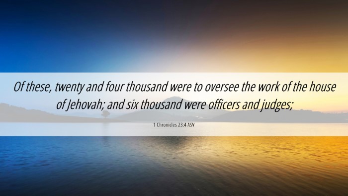 Picture 06 - 1 Chronicles 23:4 ASV Desktop Wallpaper - Of these, twenty and four thousand were to - Desktop Bible Verse Wallpaper
