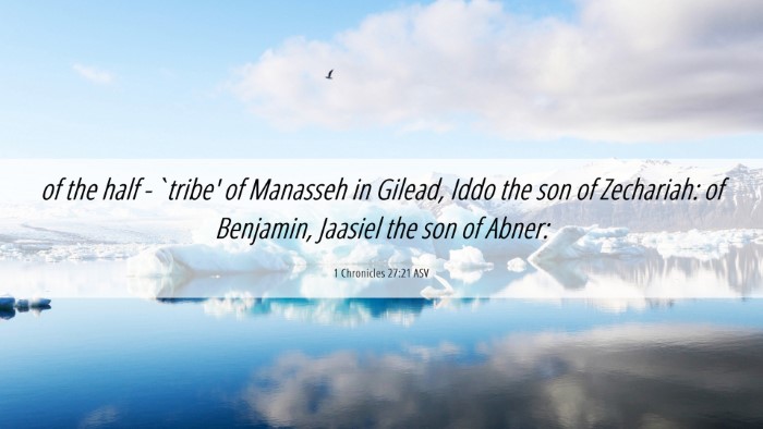 Picture 06 - 1 Chronicles 27:21 ASV Desktop Wallpaper - of the half -`tribe' of Manasseh in Gilead, Iddo - Desktop Bible Verse Wallpaper