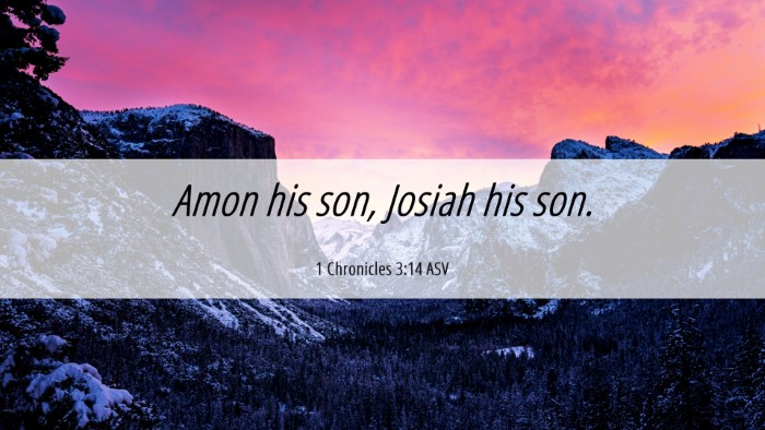 Picture 06 - 1 Chronicles 3:14 ASV Desktop Wallpaper - Amon his son, Josiah his - Desktop Bible Verse Wallpaper