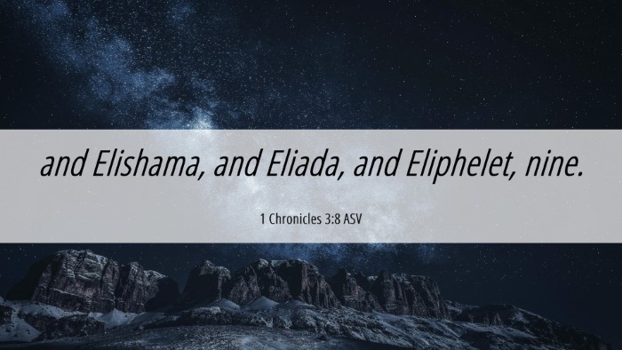 Picture 06 - 1 Chronicles 3:8 ASV Desktop Wallpaper - and Elishama, and Eliada, and Eliphelet, - Desktop Bible Verse Wallpaper