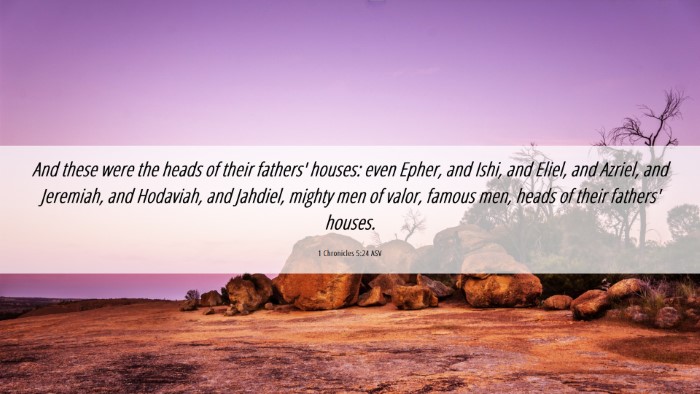 Picture 06 - 1 Chronicles 5:24 ASV Desktop Wallpaper - And these were the heads of their fathers' - Desktop Bible Verse Wallpaper