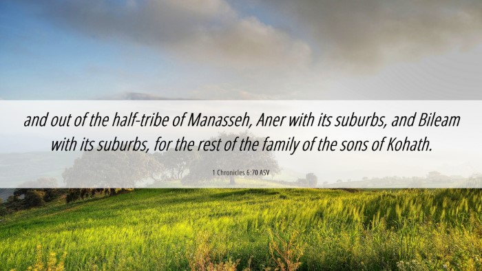 Picture 06 - 1 Chronicles 6:70 ASV Desktop Wallpaper - and out of the half-tribe of Manasseh, Aner with - Desktop Bible Verse Wallpaper