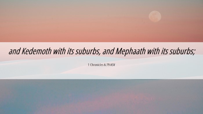 Picture 06 - 1 Chronicles 6:79 ASV Desktop Wallpaper - and Kedemoth with its suburbs, and Mephaath with - Desktop Bible Verse Wallpaper