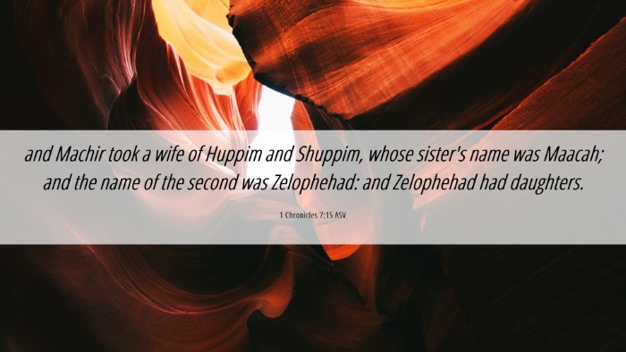 Picture 06 - 1 Chronicles 7:15 ASV Desktop Wallpaper - and Machir took a wife of Huppim and Shuppim, - Desktop Bible Verse Wallpaper