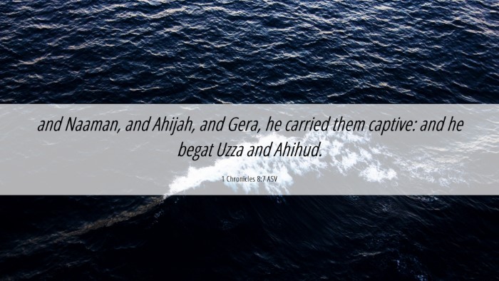 Picture 06 - 1 Chronicles 8:7 ASV Desktop Wallpaper - and Naaman, and Ahijah, and Gera, he carried them - Desktop Bible Verse Wallpaper