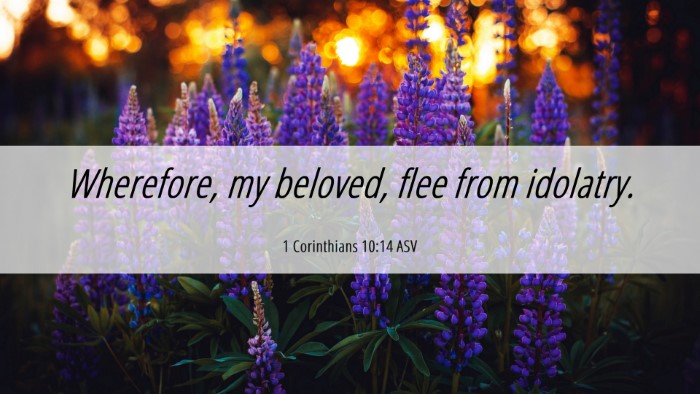 Picture 06 - 1 Corinthians 10:14 ASV Desktop Wallpaper - Wherefore, my beloved, flee from - Desktop Bible Verse Wallpaper