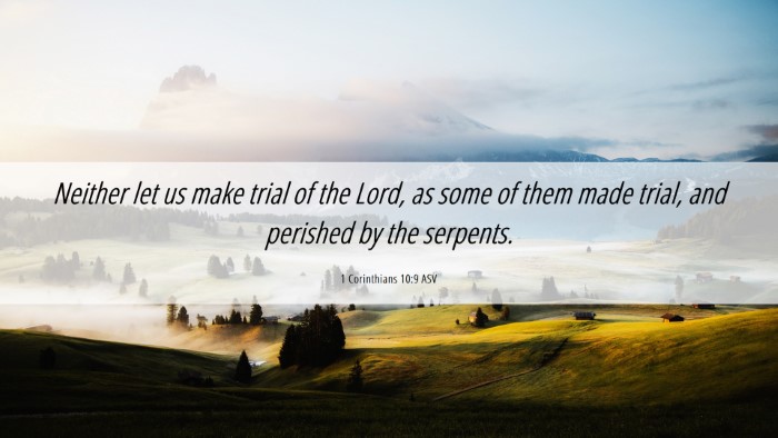 Picture 06 - 1 Corinthians 10:9 ASV Desktop Wallpaper - Neither let us make trial of the Lord, as some of - Desktop Bible Verse Wallpaper