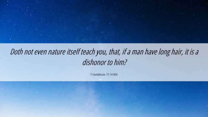 Picture 06 - 1 Corinthians 11:14 ASV Desktop Wallpaper - Doth not even nature itself teach you, that, if a - Desktop Bible Verse Wallpaper