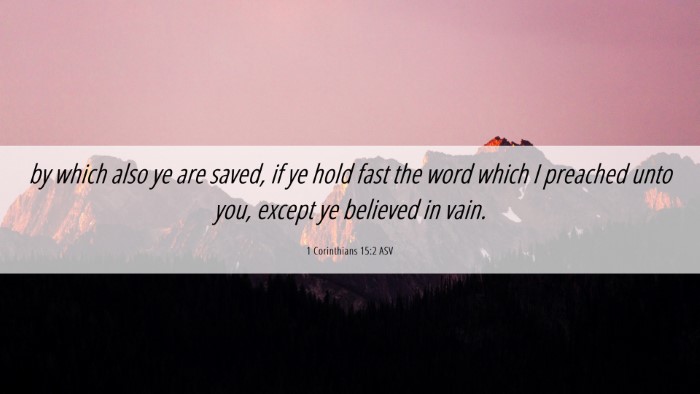 Picture 06 - 1 Corinthians 15:2 ASV Desktop Wallpaper - by which also ye are saved, if ye hold fast the - Desktop Bible Verse Wallpaper