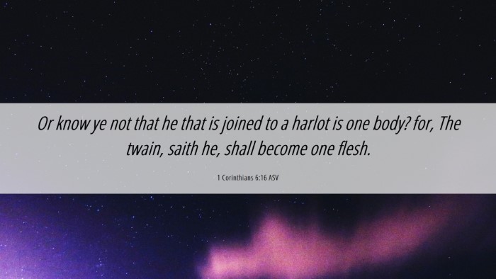 Picture 06 - 1 Corinthians 6:16 ASV Desktop Wallpaper - Or know ye not that he that is joined to a harlot - Desktop Bible Verse Wallpaper