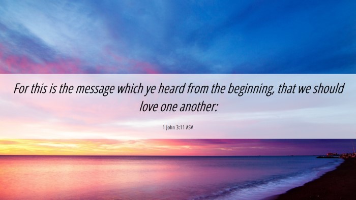Picture 06 - 1 John 3:11 ASV Desktop Wallpaper - For this is the message which ye heard from the - Desktop Bible Verse Wallpaper