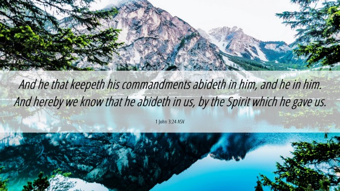 Picture 06 - 1 John 3:24 ASV Desktop Wallpaper - And he that keepeth his commandments abideth in - Desktop Bible Verse Wallpaper