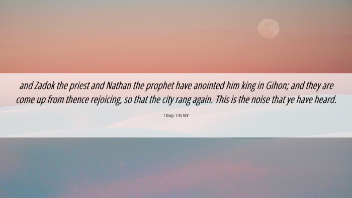 Picture 06 - 1 Kings 1:45 ASV Desktop Wallpaper - and Zadok the priest and Nathan the prophet have - Desktop Bible Verse Wallpaper