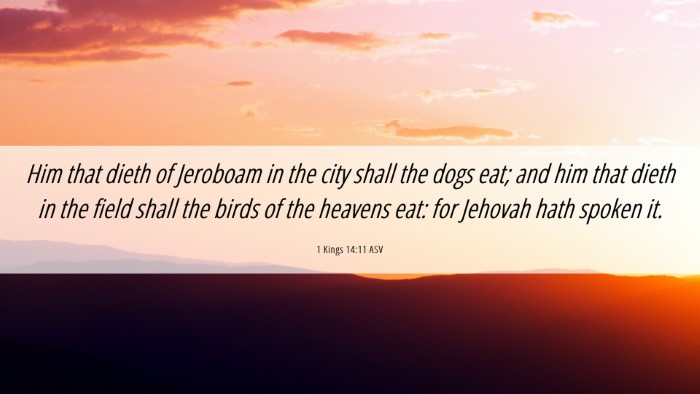 Picture 06 - 1 Kings 14:11 ASV Desktop Wallpaper - Him that dieth of Jeroboam in the city shall the - Desktop Bible Verse Wallpaper