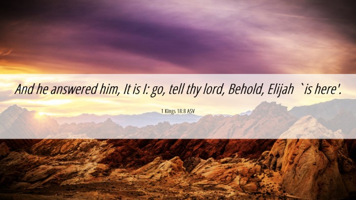 Picture 06 - 1 Kings 18:8 ASV Desktop Wallpaper - And he answered him, It is I: go, tell thy lord, - Desktop Bible Verse Wallpaper
