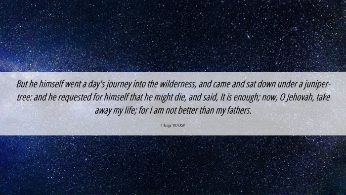 Picture 06 - 1 Kings 19:4 ASV Desktop Wallpaper - But he himself went a day's journey into the - Desktop Bible Verse Wallpaper