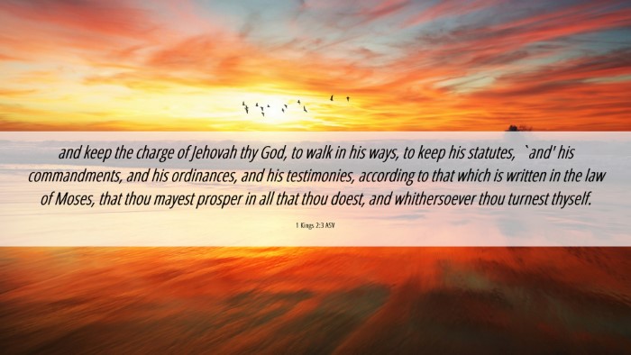 Picture 06 - 1 Kings 2:3 ASV Desktop Wallpaper - and keep the charge of Jehovah thy God, to walk - Desktop Bible Verse Wallpaper