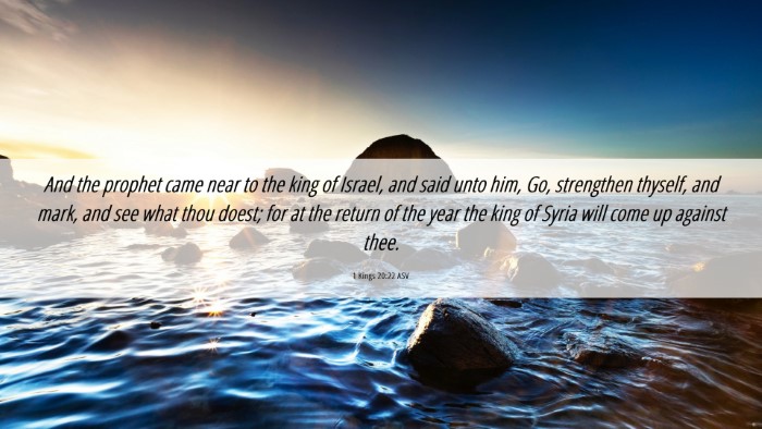 Picture 06 - 1 Kings 20:22 ASV Desktop Wallpaper - And the prophet came near to the king of Israel, - Desktop Bible Verse Wallpaper