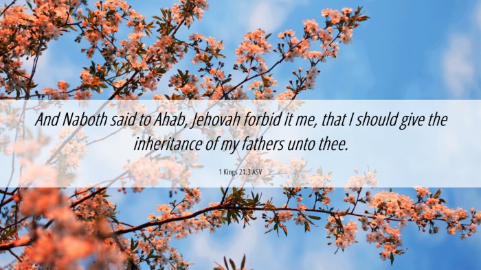 Picture 06 - 1 Kings 21:3 ASV Desktop Wallpaper - And Naboth said to Ahab, Jehovah forbid it me, - Desktop Bible Verse Wallpaper