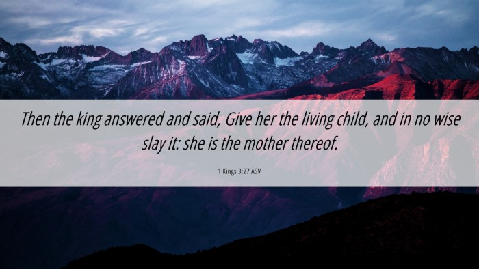 Picture 06 - 1 Kings 3:27 ASV Desktop Wallpaper - Then the king answered and said, Give her the - Desktop Bible Verse Wallpaper